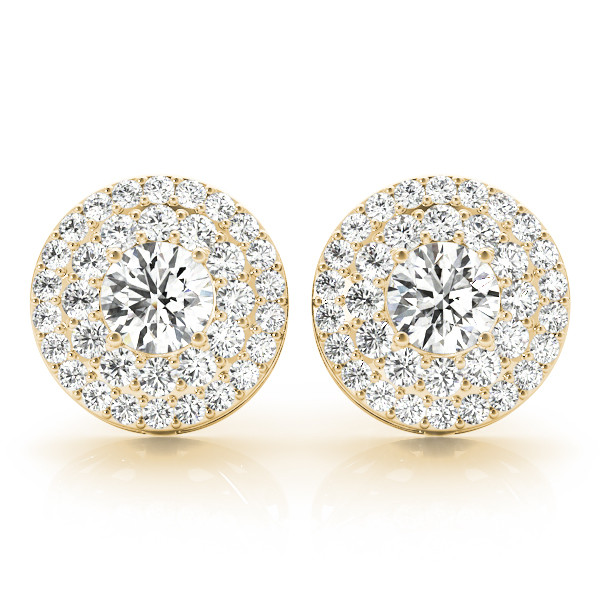 Elna Lab Grown Yellow Gold Halo Diamond Earrings