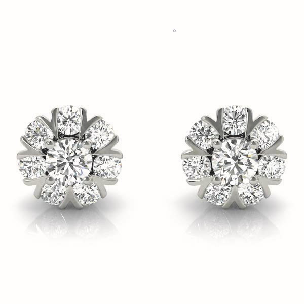  Elese 0.50 Carat Natural Diamond Cluster Earrings