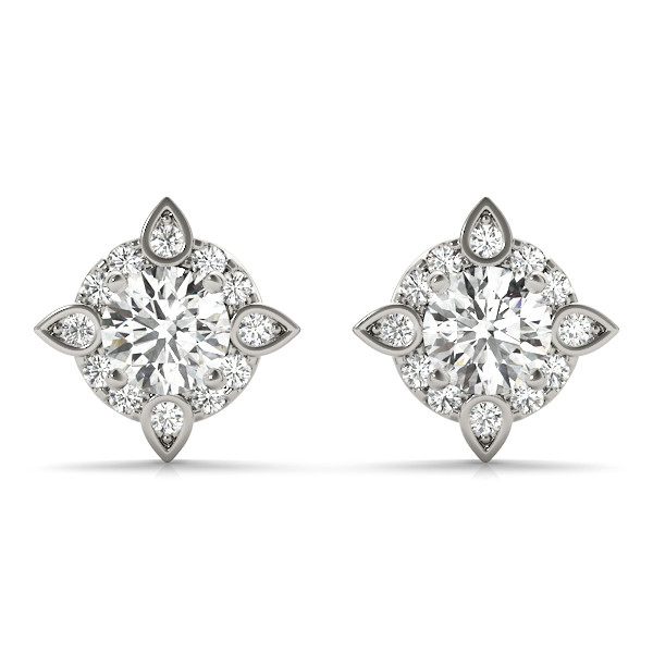Evora Lab Grown Halo Diamond Earrings