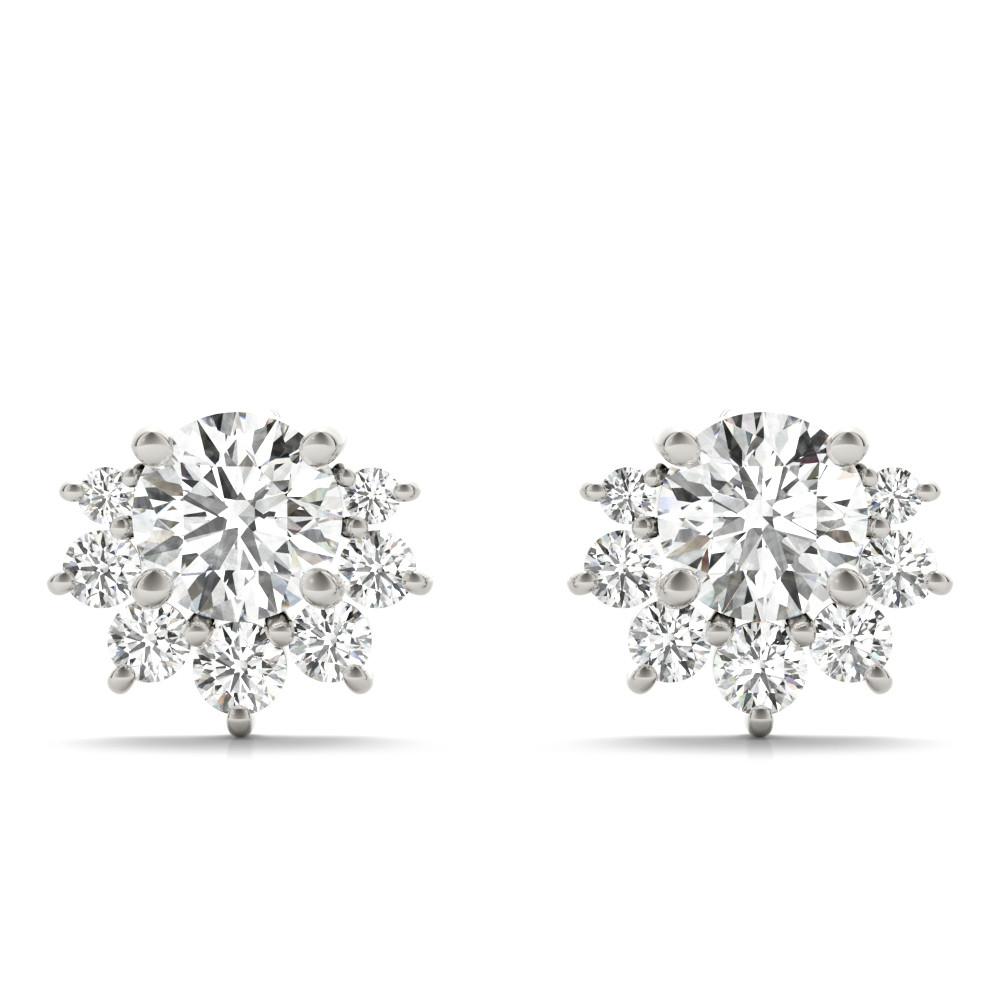 Raynaa 0.70 Carat Natural Diamond Cluster Earrings
