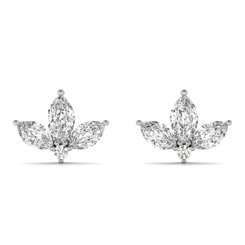 Badah 0.37 Carat Natural Diamond Cluster Earrings