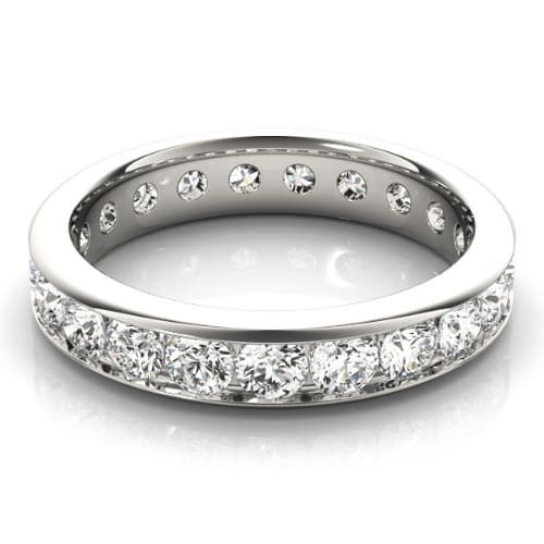 Elyssa Lab Grown Silver Channel Set  Diamond Ring