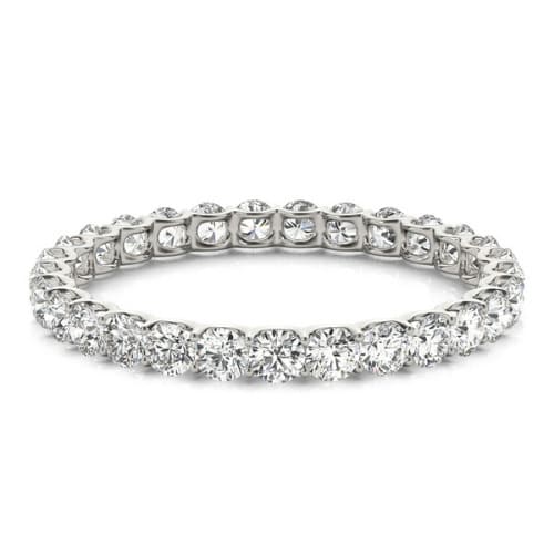 Esmee Natural Silver 4 Prong  Diamond Ring