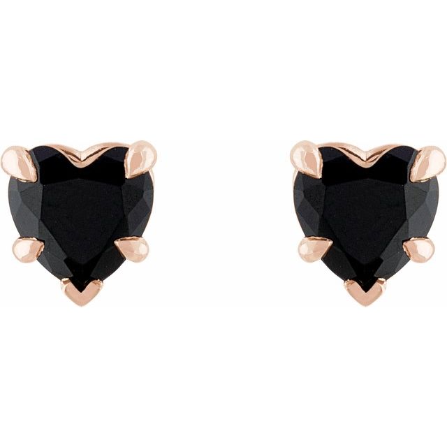 Stajina Rose Gold 5 Prong  Black Diamond Earrings