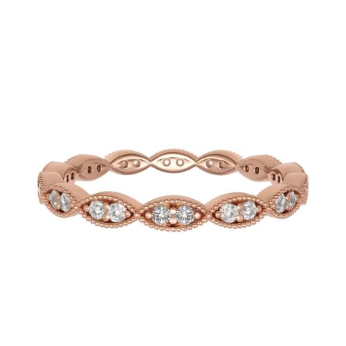 Emogene Lab Grown Rose Gold Pave Set  Diamond Ring