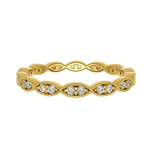 Emogene Lab Grown Yellow Gold Pave Set  Diamond Ring