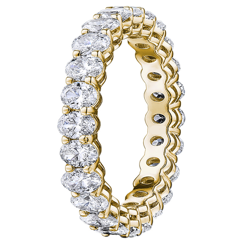 Eanflead Lab Grown Yellow Gold Prong  Diamond Ring