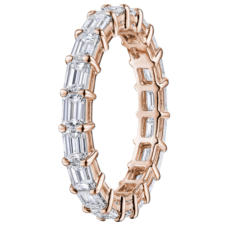 Eadita Lab Grown Rose Gold Prong  Diamond Ring