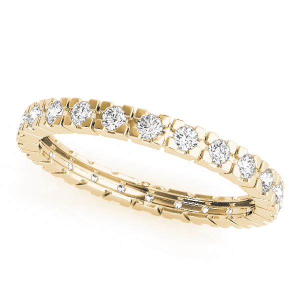 Erleen Lab Grown Yellow Gold Prong  Diamond Ring