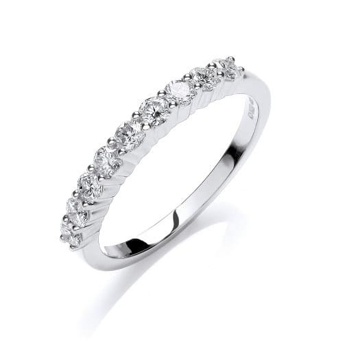 Elison Lab Grown Yellow Gold Prong Half Eternity Diamond Ring
