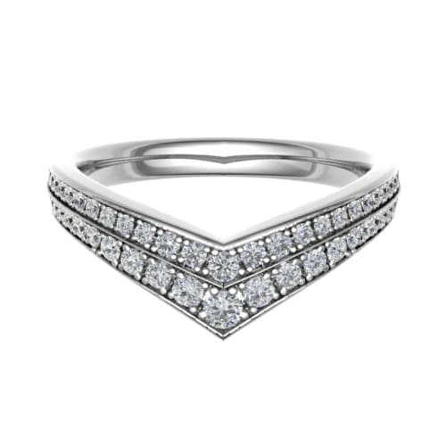 Evienne Natural Yellow Gold Pave Set  Diamond Ring