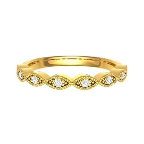 Emera Lab Grown Yellow Gold Pave Set  Diamond Ring