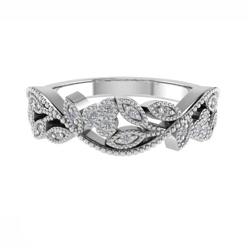 Elyzabeth Lab Grown Prong Half Eternity Diamond Ring