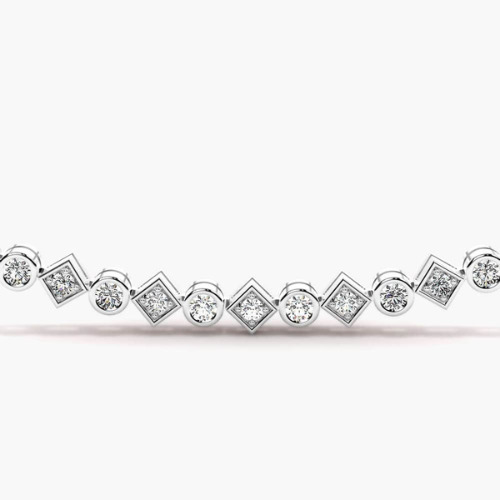 Tangerine Natural Rose Gold Bezel Set Diamond Necklace