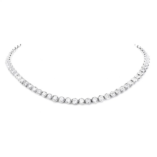 Terrene 4.75 Carat Natural Bezel Set Diamond Necklace