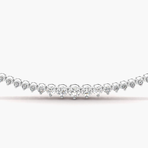 Tenora 4.01 Carat Natural Semi Bezel Diamond Necklace