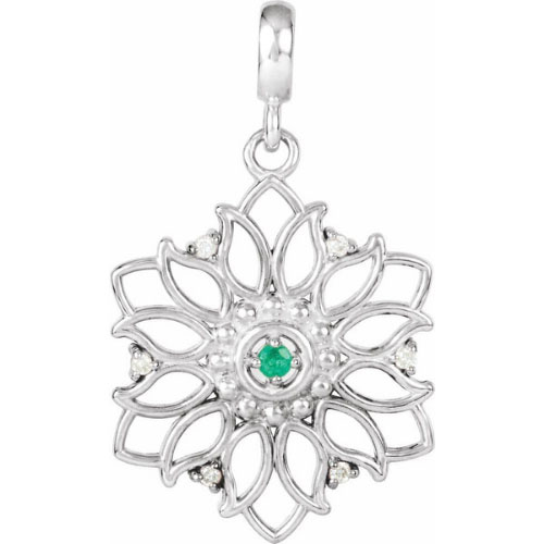 Whitley 0.06 Carat 4 Prong Emerald Necklace