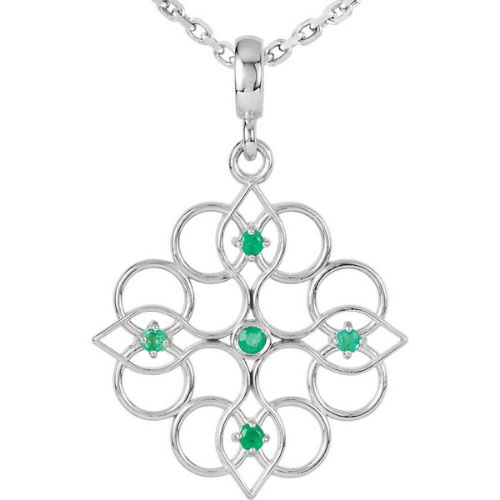 Winry 0.10 Carat  4 Prong Emerald Necklace