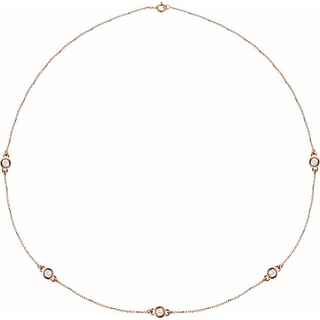 Tamarah Natural Diamond Rose Gold  Necklace