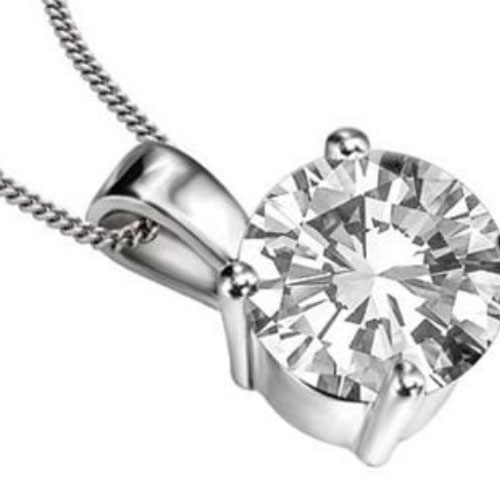 Quenylda Lab Grown Diamond 4 Prong Solitaire Pendant Necklace