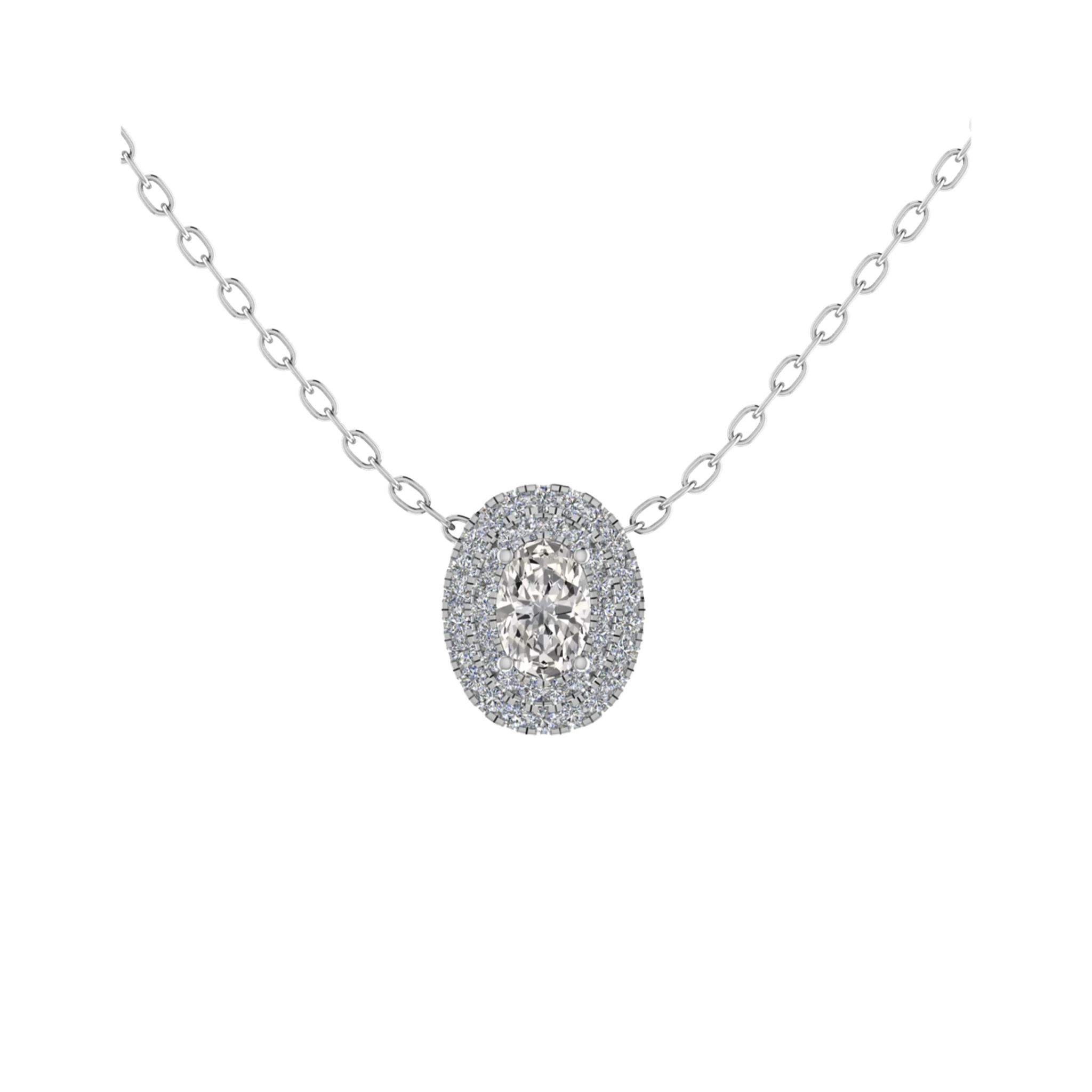 Tamatha Lab Grown Diamond 4 Prong Halo Pendant Necklace