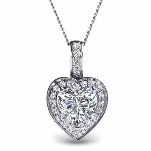 Trianna Lab Grown Diamond Halo Pendant Necklace