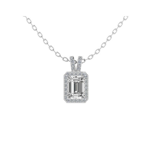 Treya Natural Diamond Halo Pendant Necklace