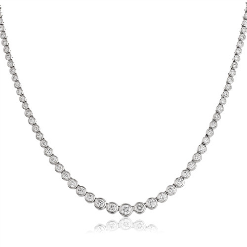 Tammey 5.50 Carat Natural Bezel Set Diamond Necklace