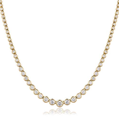Tammey Natural Yellow Gold Bezel Set Diamond Necklace