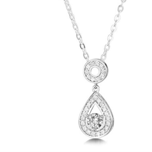 Trevina 0.40 Carat Lab Grown Diamond Prong Set Drop Pendant Necklace