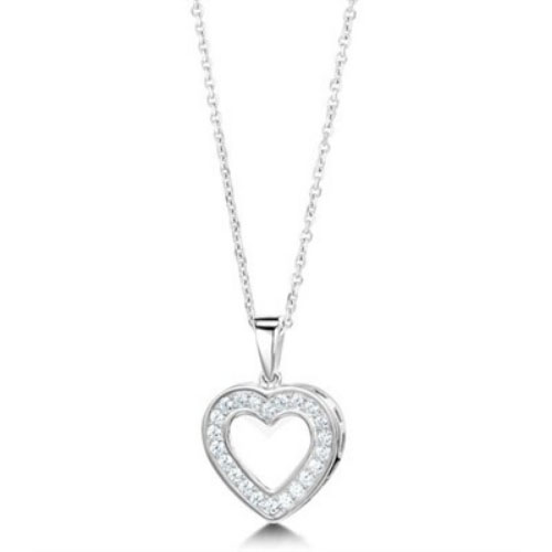 Patrica 0.10 Carat Natural Diamond Micro Pave Set Heart Necklace