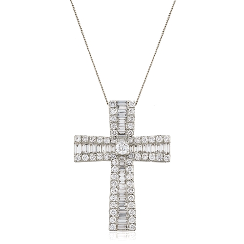 Pawlina Natural Diamond Cross Pendant Necklace