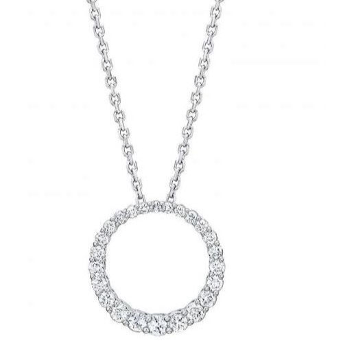 Philberta 0.50 Carat Lab Grown Diamond Shared Prong Circle Pendant Necklace