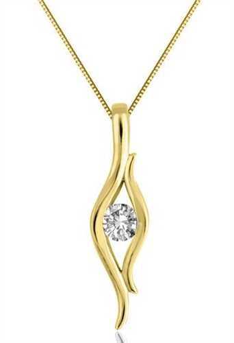 Tamzin Natural Diamond Yellow Gold Designer Pendant Necklace