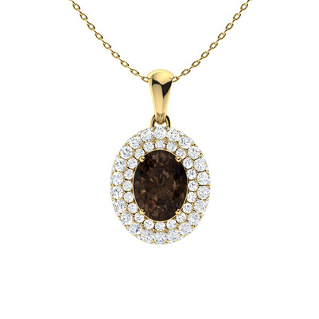 Urbana Brown Diamond Yellow Gold 4 Prong 