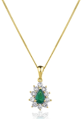 Willow Emerald Yellow Gold Prong Set 
