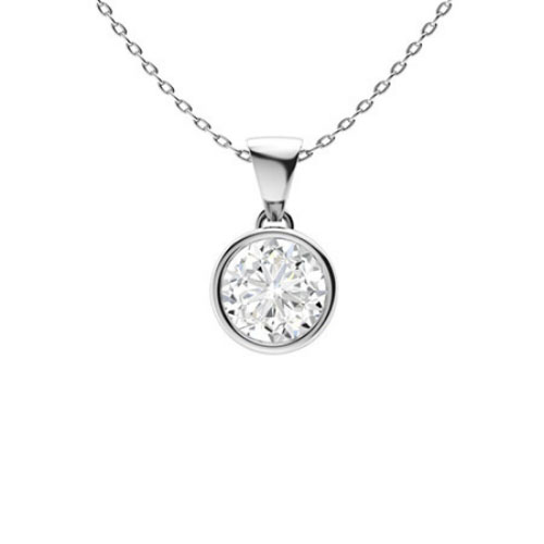 Quelle Natural Diamond Platinum Bezel Set  Necklace