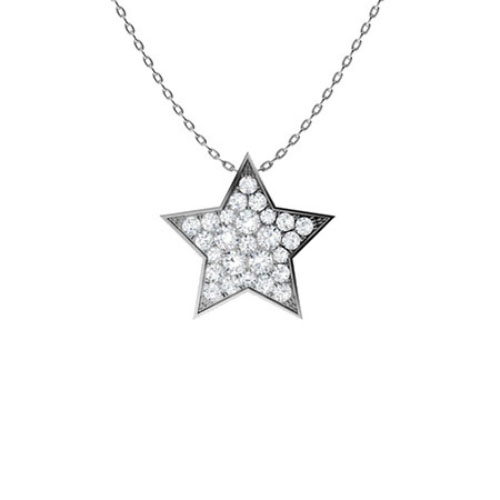 Tyenna 0.25 Carat Natural Diamond Pave Set Cluster Pendant Necklace