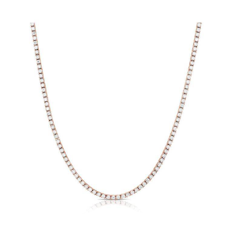Tamsen Natural Rose Gold 4 Prong Diamond Necklace
