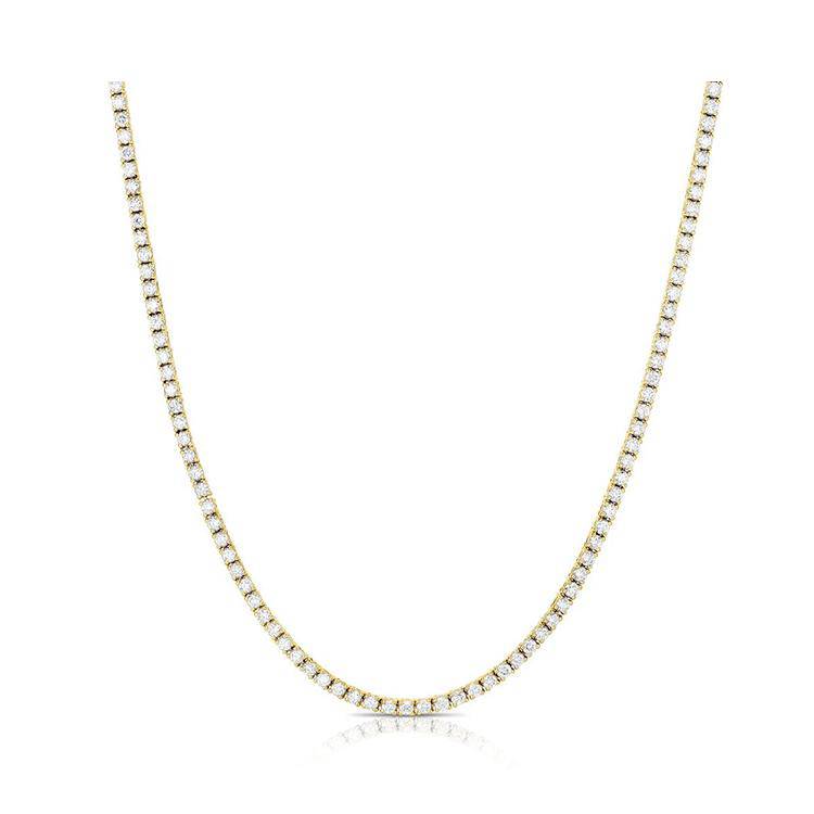 Tamsen Natural Yellow Gold 4 Prong Diamond Necklace