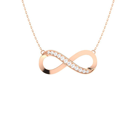 Vianca Lab Grown Diamond Rose Gold Pave Set Chain Necklace
