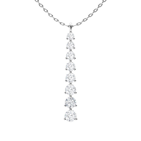 Theronda 0.50 - 1.00 Carat Lab Grown Diamond 3 Prong Journey Pendant Necklace