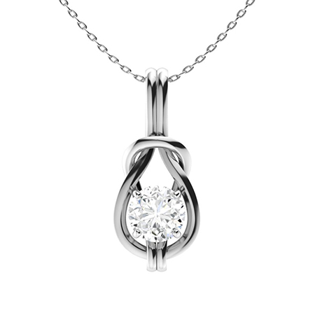 Teyanna Natural Diamond 4 Prong Solitaire Pendant Necklace