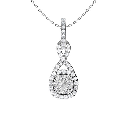 Treyce 0.70 Carat Lab Grown Diamond 4 Claw Set Drop Pendant Necklace