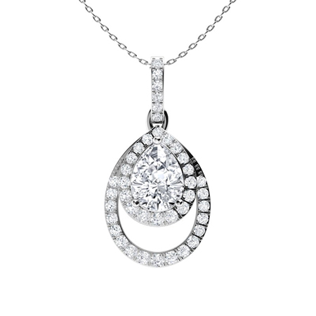 Tryssa 0.15 Carat Lab Grown Diamond 3 Prong Drop Pendant Necklace