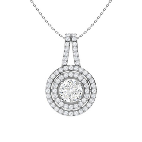 Philyra 0.50 Carat Lab Grown Diamond 4 Prong Circle Pendant Necklace