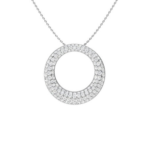 Pholma 0.15 Carat Lab Grown Diamond Pave Set Circle Pendant Necklace