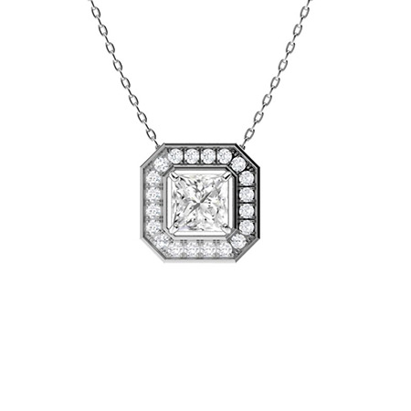 Thomasyne 0.20 Carat Natural Diamond Claw Set Designer Pendant Necklace
