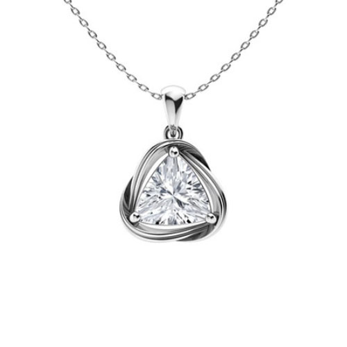 Tunnoke 0.90 - 1.10 Carat Natural Diamond 3 Prong Delicate Pendant Necklace