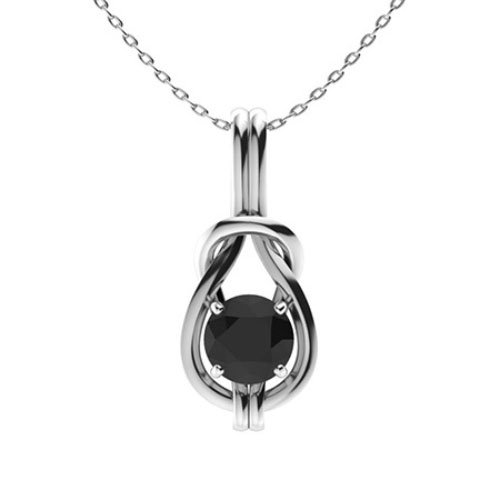 Udele 0.50 - 1.75 Carat 4 Prong Black Diamond Necklace